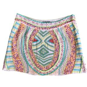 Antik Batik Hampton Beaded Embroidered Mini Skirt Size Small